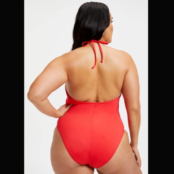 Good American NEW 4XL Size 7 Red Leilani One Piece Swimsuit Beach Summer Keyhole - Picture 2 of 11